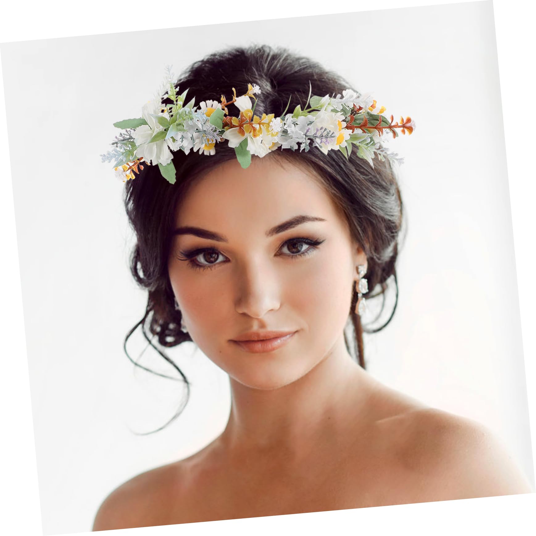 Couronne de Fleurs Cheveux Bohème, Bandeau Mariée Réglable, Léger