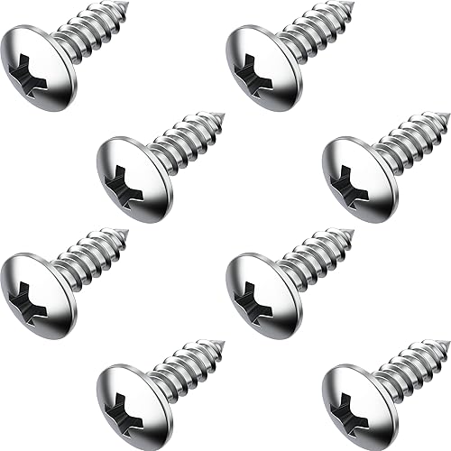 Prime Ave Tornillos de matrícula de acero inoxidable compatibles con Ford Lincoln (paquete de 8)