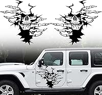 Vista 1 de Paquete de 2 calcomanías autoadhesivas para capó de automóvil, diseño de garra de calavera desgarrada, calcomanías decorativas para automóvil