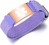 Vista 45 de Pulseras deportivas personalizadas de alerta médica para mujeres y hombres – Pulseras de identificación médica personalizadas con grabado gratuito