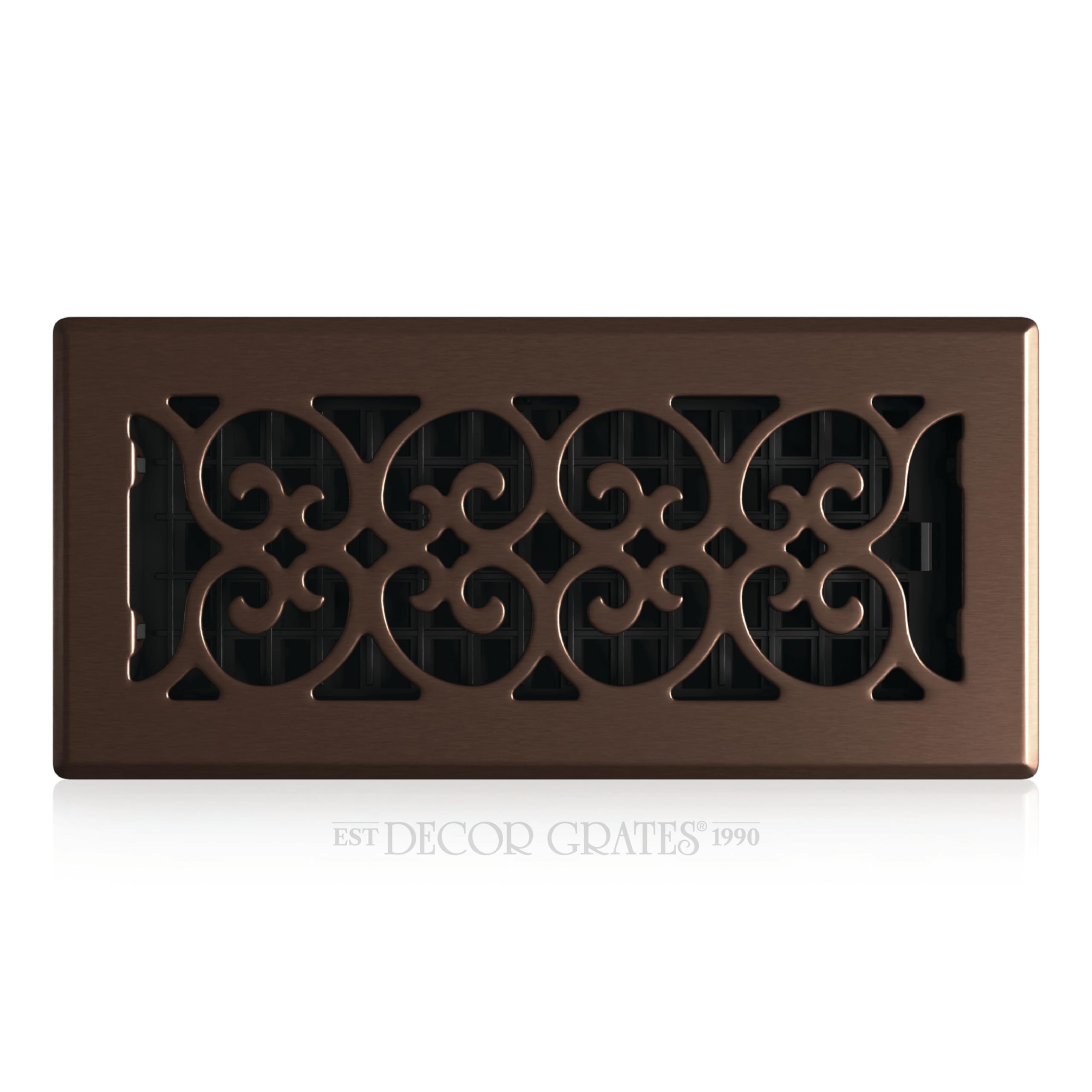 Decor Grates Rubbed Bronze Finish Sph410-Rb Scroll Plated Register, 4 X 10-Inch