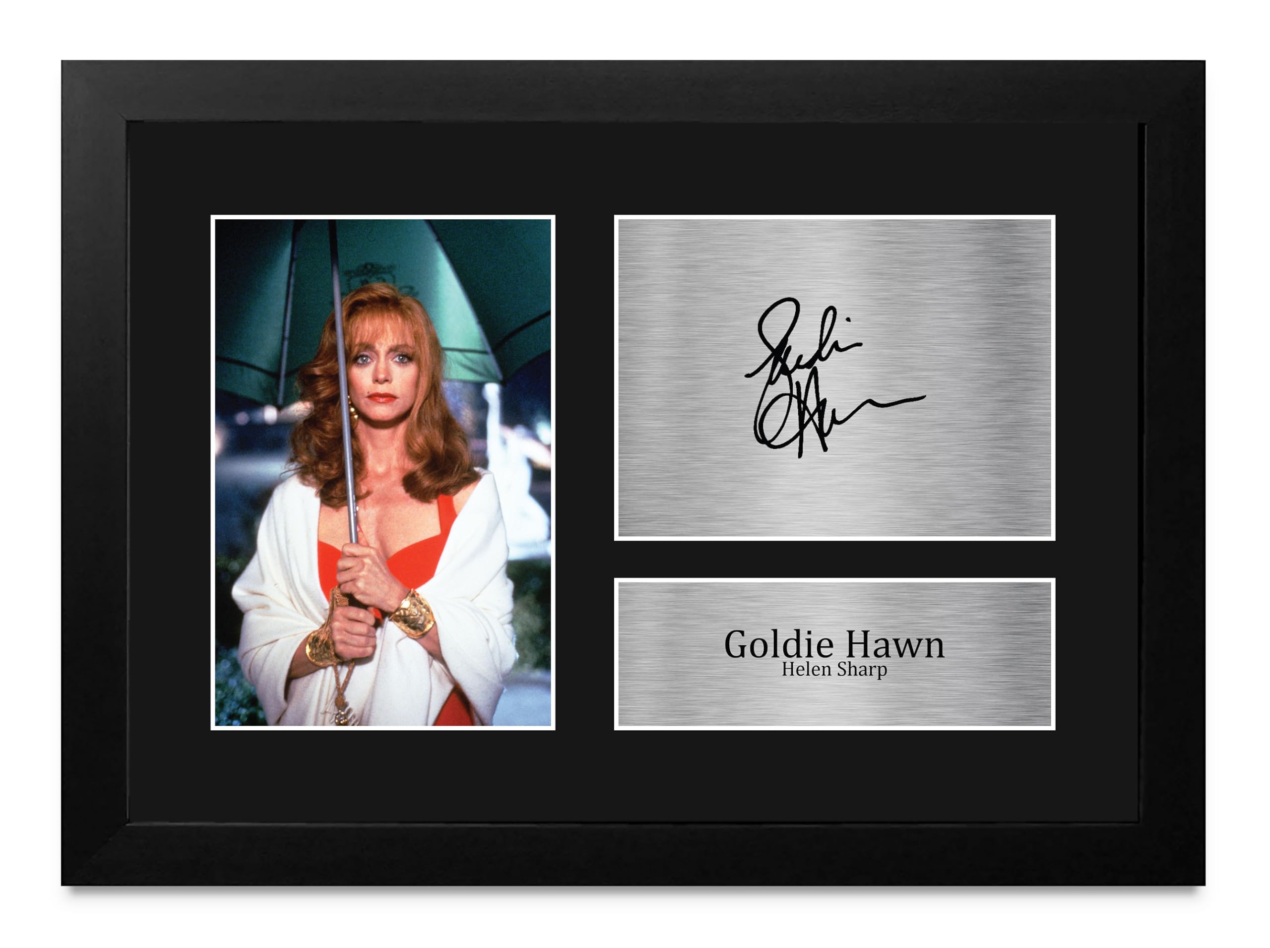 HWC Trading Goldie Hawn Death Becomes Her Helen Sharp Gifts Printed Signed Autograph Picture for Movie Memorabilia Fans - A4 Framed (ID-011728)