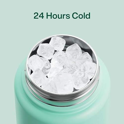 Miniatura 507 de ENCOOL Botella de agua aislada con popote, de acero inoxidable, a prueba de fugas, sin BPA, al vacío de doble pared que se mantiene fría durante 24