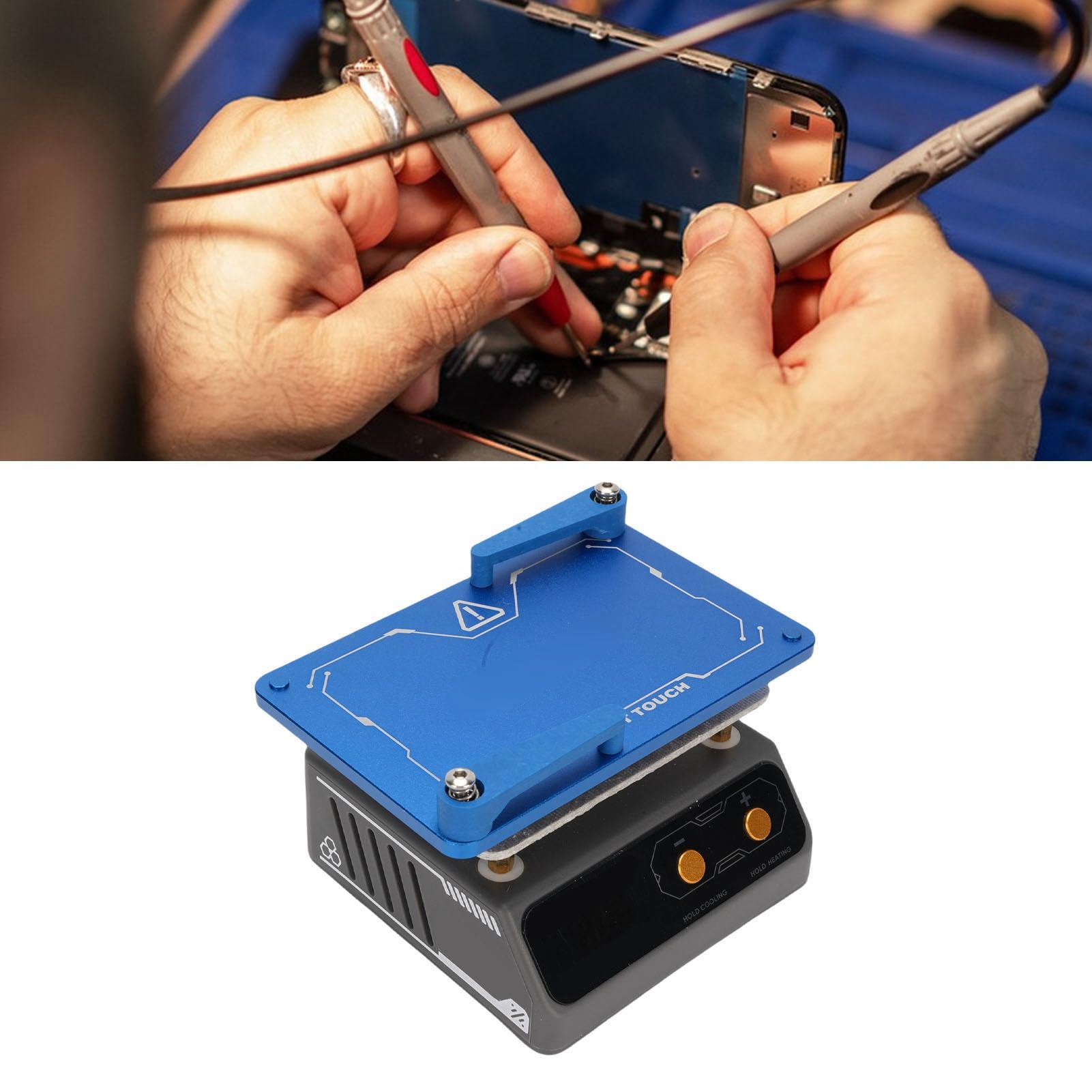 Zerodis Placa Calefactora para Soldar, Placa Calefactora Eléctrica para Microcomputadora con Pantalla de Diodo Emisor de Luz Orgánico para Reparación de Base, Rango de (Enchufe europeo 220V)