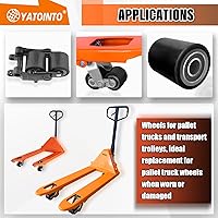 Vista 7 de Juego completo de ruedas de gato eléctrico para palés/camión YATOINTO con ejes y rodillo de entrada y salida de 3 x 3.7 pulgadas con rodamientos