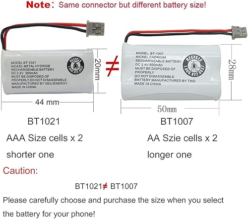Miniatura 4 de Geilienergy BT-1021 BBTG0798001 para Uniden BT-1021 BT1021 BT-1008 BT-1016 - Batería inalámbrica para teléfono inalámbrico.