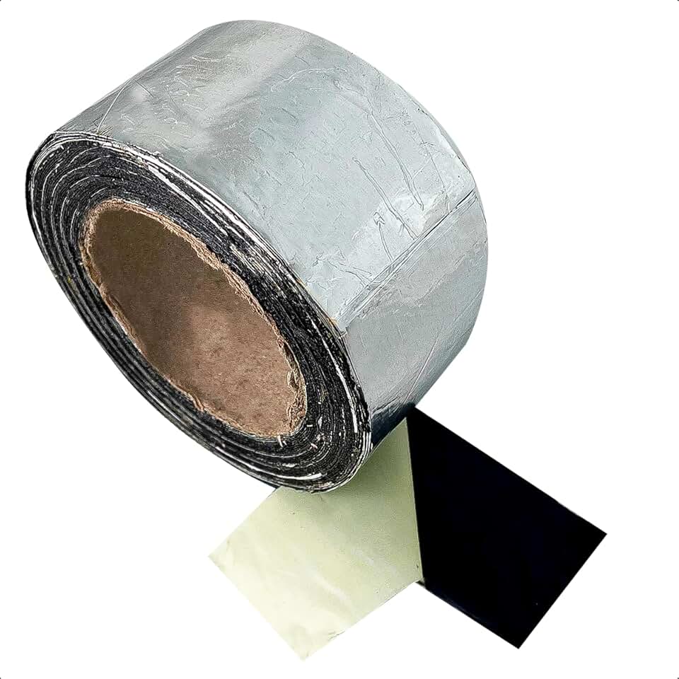 Fita Aluminizada Autoadesiva 5cm x 10m Manta Asfáltica Multiuso para Vedação Telhado Rufos Dutos Ar Condicionado Claraboia Reparos Rápidos e Duráveis