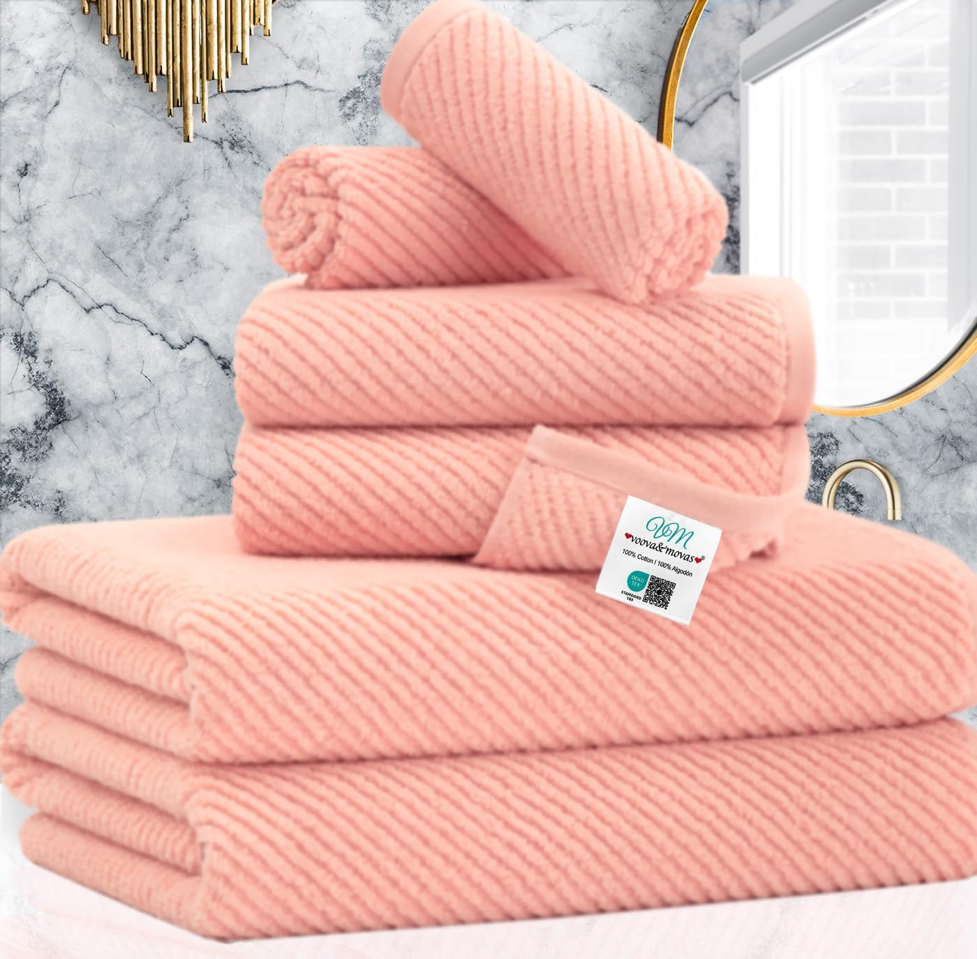 Pink Towels for Bathroom 100 Cotton Thick Quick Dry