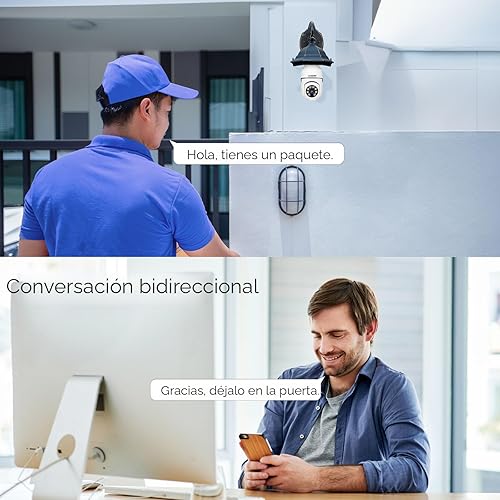 Miniatura 6 de WESECUU Cámara de seguridad con bombilla - 5G y 2.4 GHz WiFi 2K cámaras de seguridad inalámbricas para exteriores detección de movimiento y alarma,