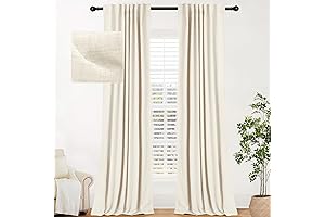 inovaday blackout curtains, 2-panel linen textured 96"