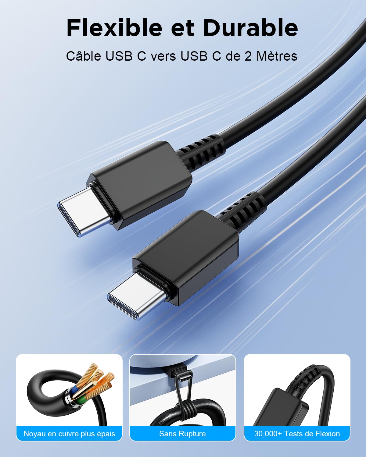 Chargeur USB C 45W Chargeur Samsung Charge Rapide et 2M Câble pour Samsung Galaxy S26 S25 Ultra S24 S23 S22 S21 FE A57 A56 A55 A54 A37 A36 A35 A25 A26 A17 A16, Prise USB C Secteur Type C Adaptateur
