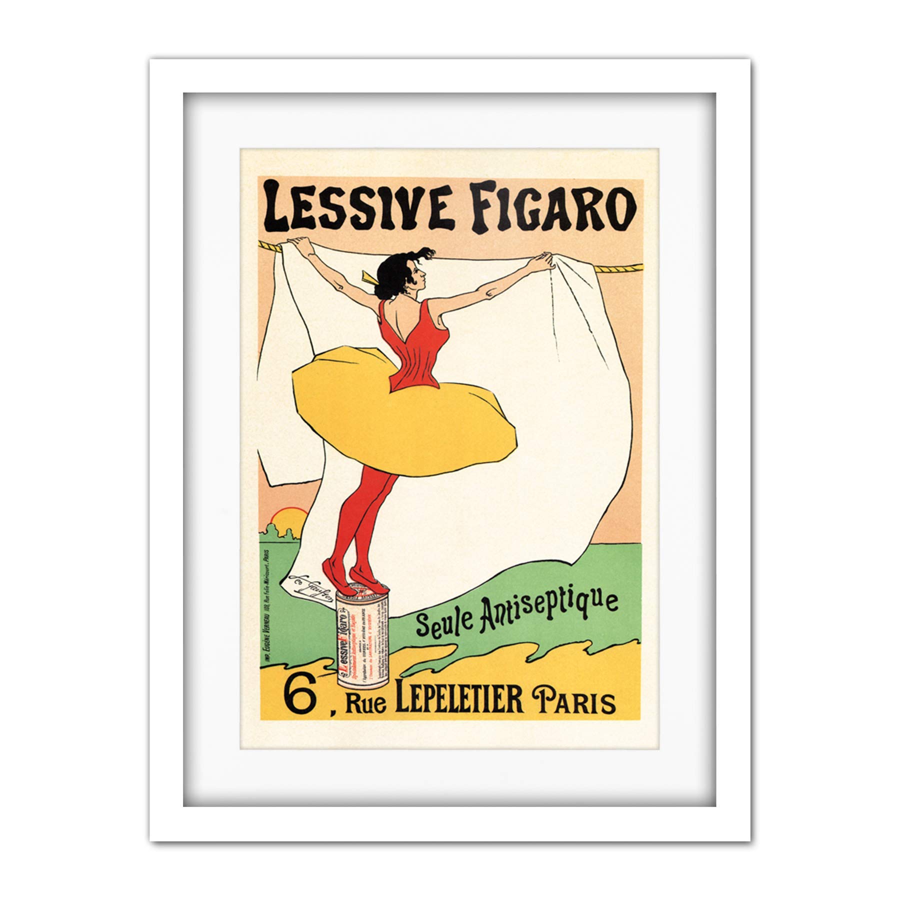 Wee Blue Coo Figaro Washing Powder Soap Paris France Artwork Framed Wall Art Print 18X24 Inch