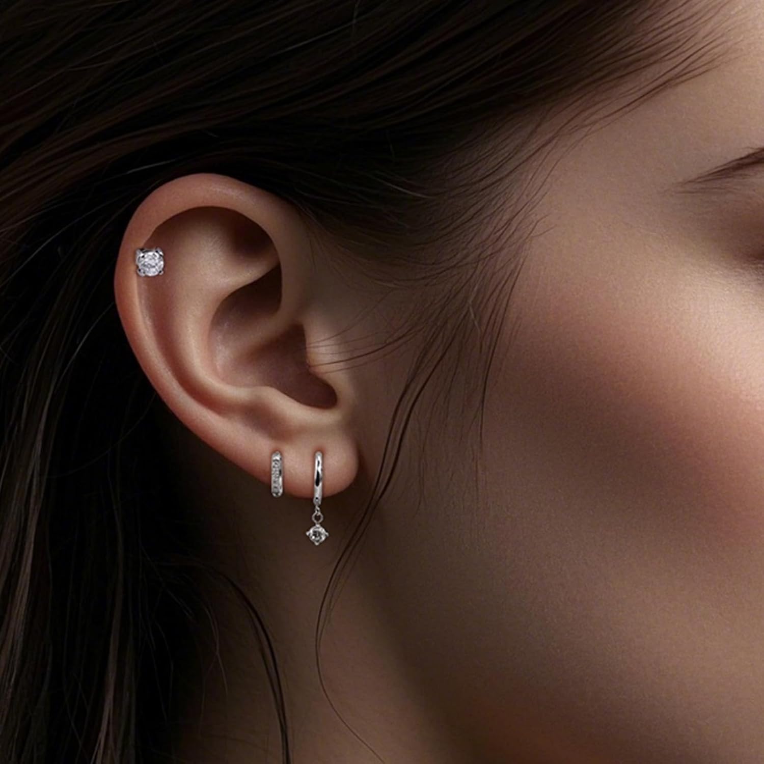 3 Pairs Gold Hoop Earrings Set: 14K Gold Plated Hypoallergenic Stud Earrings Dangle Cartilage Huggie Hoop Earrings for Women Fashion Gold Jewelry for Women Gifts - Image 6