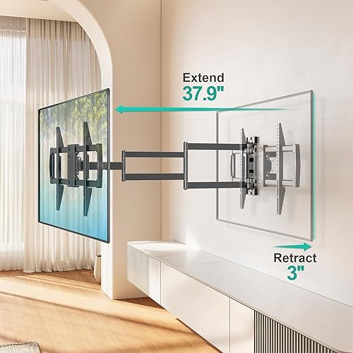 Miniatura 4 de MOUNT PRO Soporte de pared para TV de brazo largo para la mayoría de televisores de 42 a 75 pulgadas, extensión de 37.9 pulgadas de largo, soporte