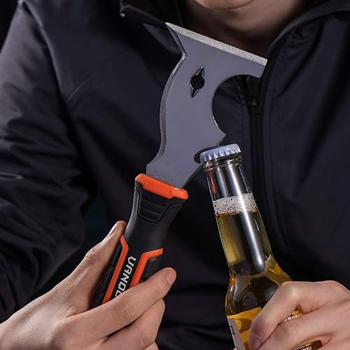 Miniatura 10 de VANQUISH Raspador de pintura de acero inoxidable 5 en 1 con mango de agarre suave y extremo de martillo de metal (3568)