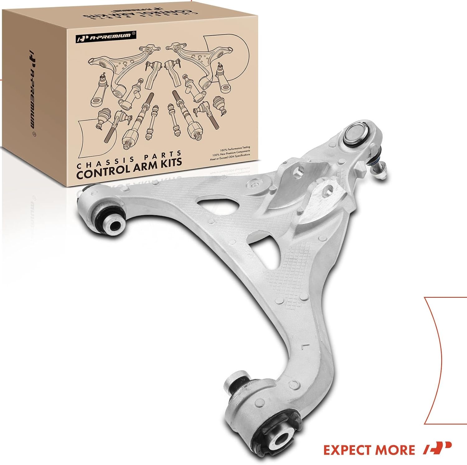 A-Premium Front Left Lower Control Arm, with Ball Joint & Bushing, Compatible with Ford F-150 2004-2008, Lincoln Mark LT 2006-2008