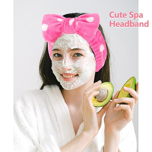 Miniatura 4 de Ondder 6 diademas de spa, diadema de maquillaje, diademas para el cuidado de la piel, diademas de tela de rizo, diadema de lavado facial, diadema