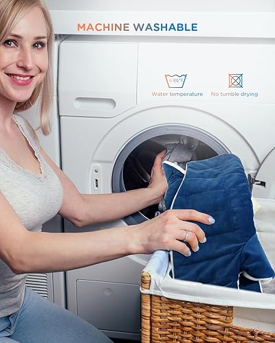 Vista 14 de Almohadilla térmica con peso para aliviar el dolor de cuello y hombros, Comfytemp de 1.5 libras, calefacción eléctrica cuello abrigo para calambres