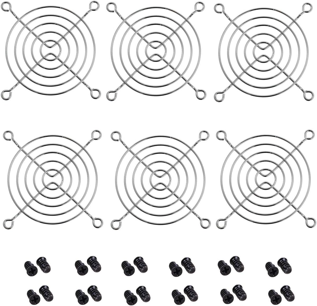 SamIdea 120mm/4.7” Diameter Silver Fan Finger Grill Guard Protector with Screws for Fan Protective Cover DIY (Pack of 6)