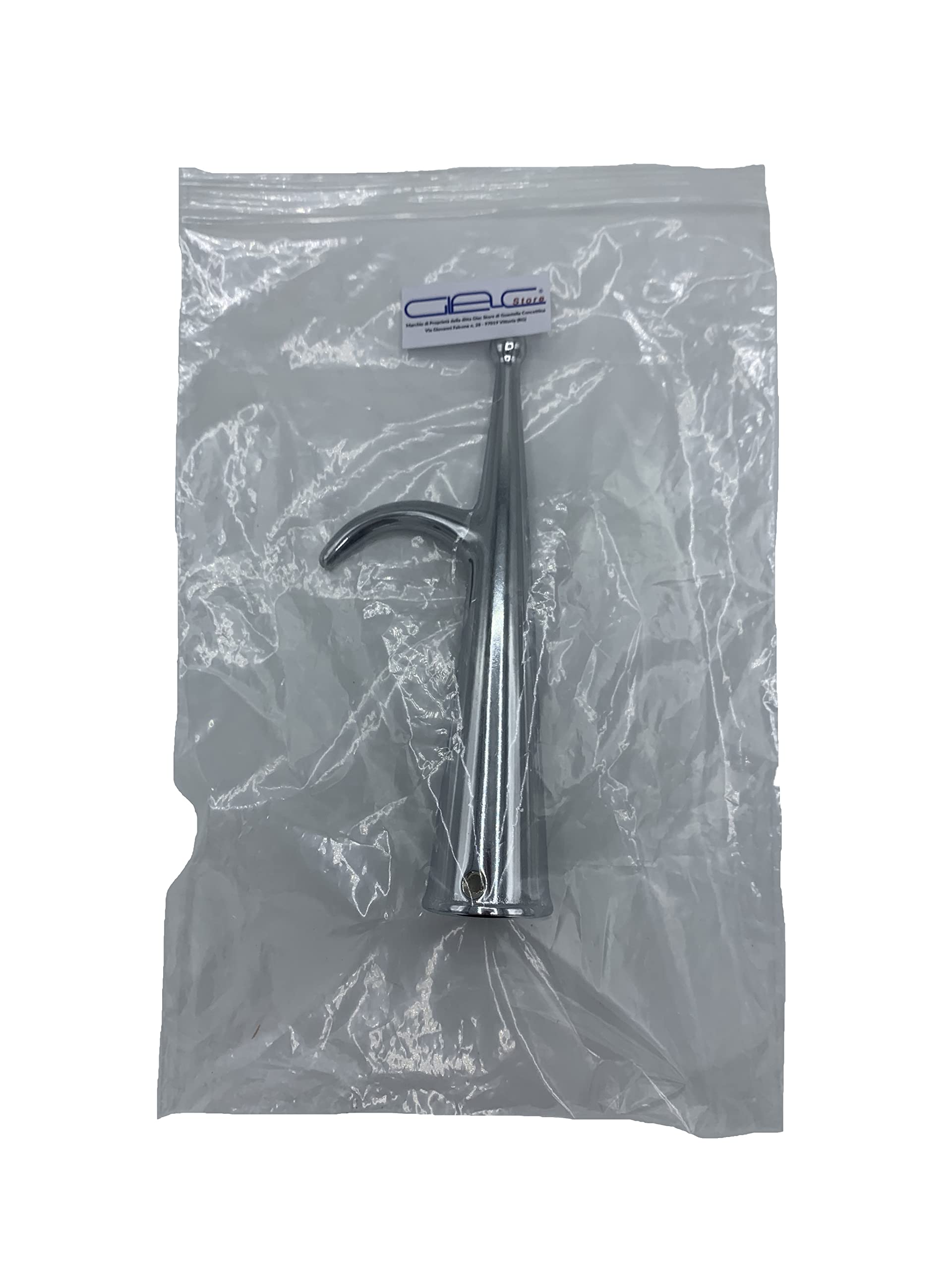 Gancio d’Accosto in Ottone Cromato per Mezzo Marinaio Mezzomarinaio Barche Ormeggio Kayak Yacht Foro Circa 32 mm Lungo 186 mm