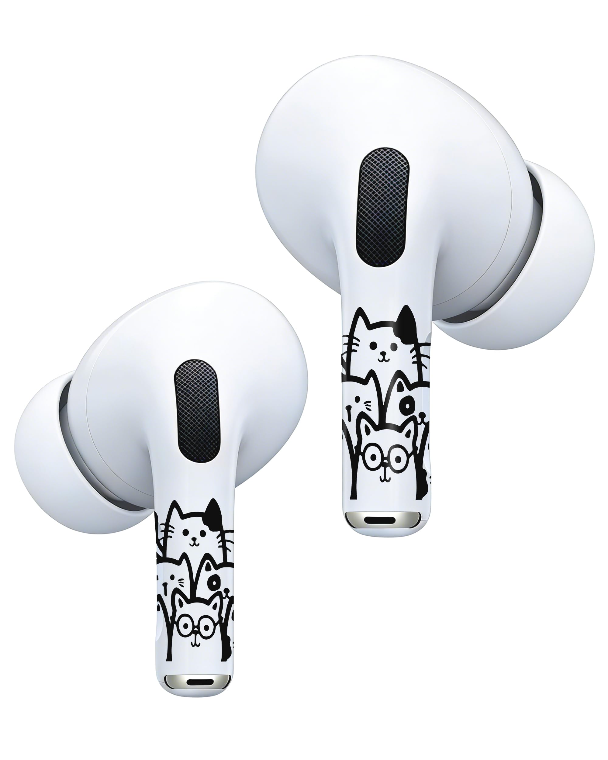 ROCKMAX for AirPods Pro 2 Skin Accessories, Black Cats Sticker Wrap, Easy to Identify Your Earbuds, for Boys and Girls, Compatible with AirPods 1/2/3/