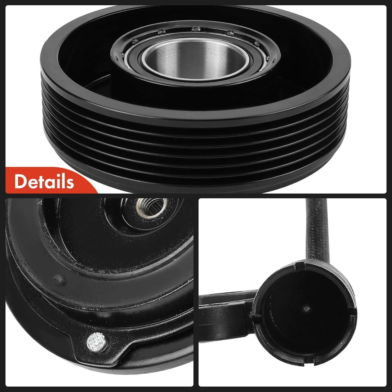 A-Premium Air Conditioner AC Compressor Clutch Kit Compatible with BMW 328i 2012-2013 3.0L, 328i xDrive 2012-2013 3.0L, X5 2008-2010 3.0L, X3 2007-2010 3.0L, 750iL 1998-2001 5.4L, X6 2008-2010 3.0L