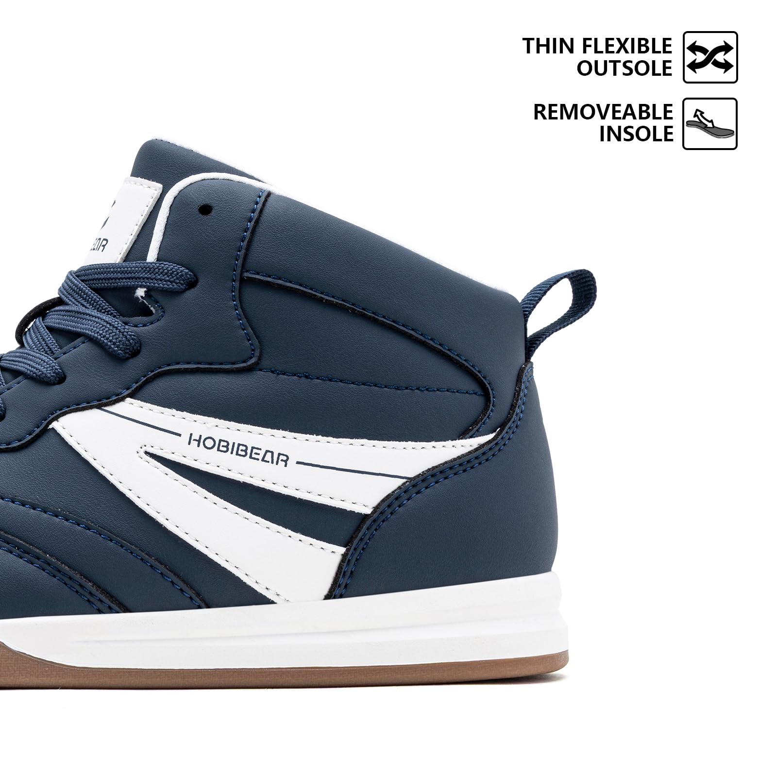 HOBIBEAR Scarpe da ginnastica unisex a piedi nudi, punta larga, stile retrò