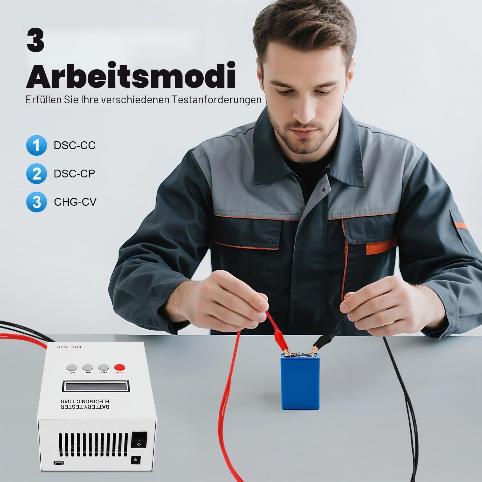 EBC-A20 Batterietestgerät Kapazität Tester Lithium/Blei-Säure Batterie Tester Elektronische Last Battery Tester 85W 5A Laden 20A Entladen