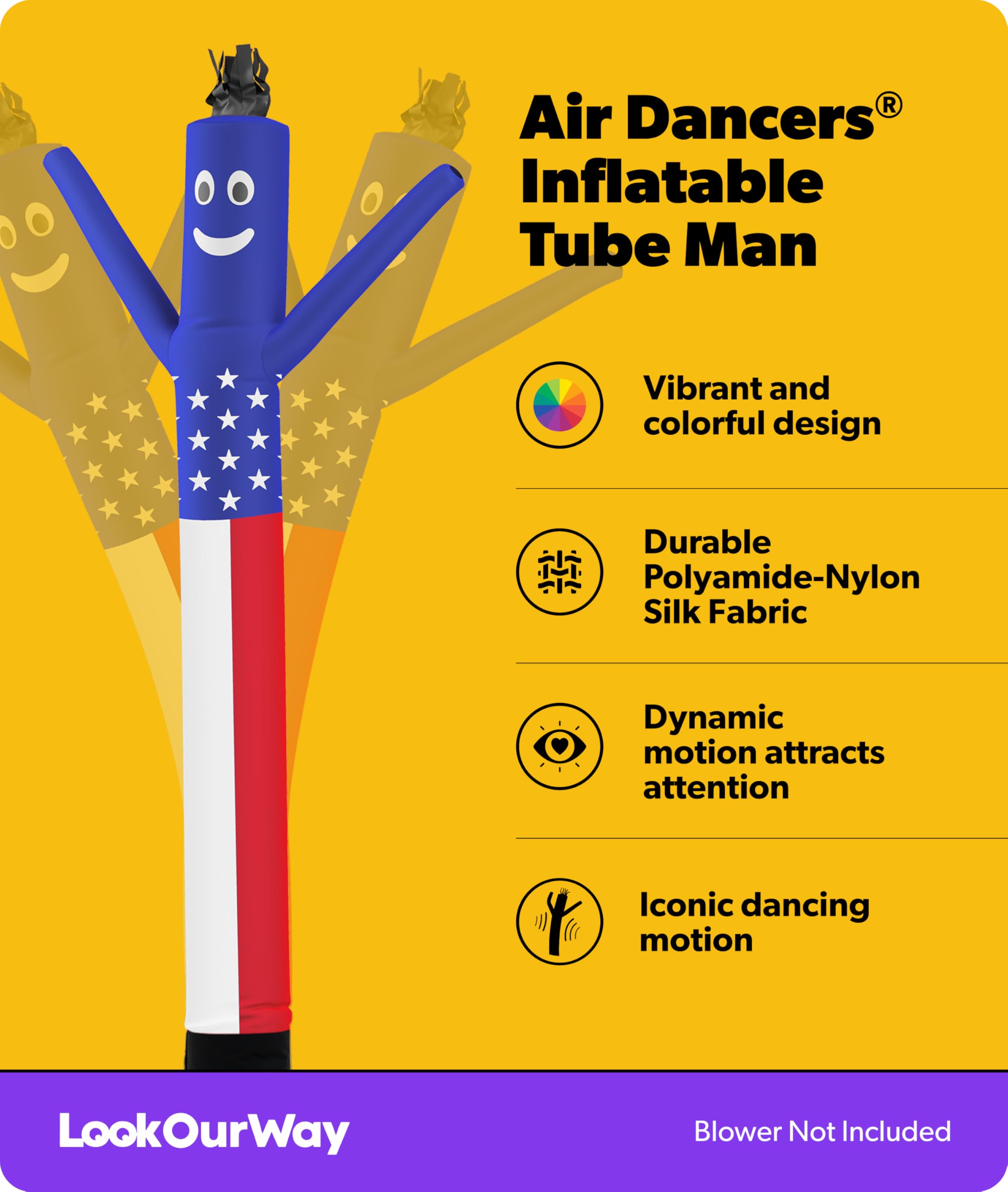 LookOurWay Air Dancers Tube Gonflable pour Homme, 3 m, souffleur Non Inclus