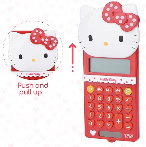 Miniatura 10 de Bonita calculadora, 5.9 x 2.6 pulgadas, alimentada por baterías (incluidas) 8 dígitos con pantalla LCD, calculadora para niños, calculadora para la
