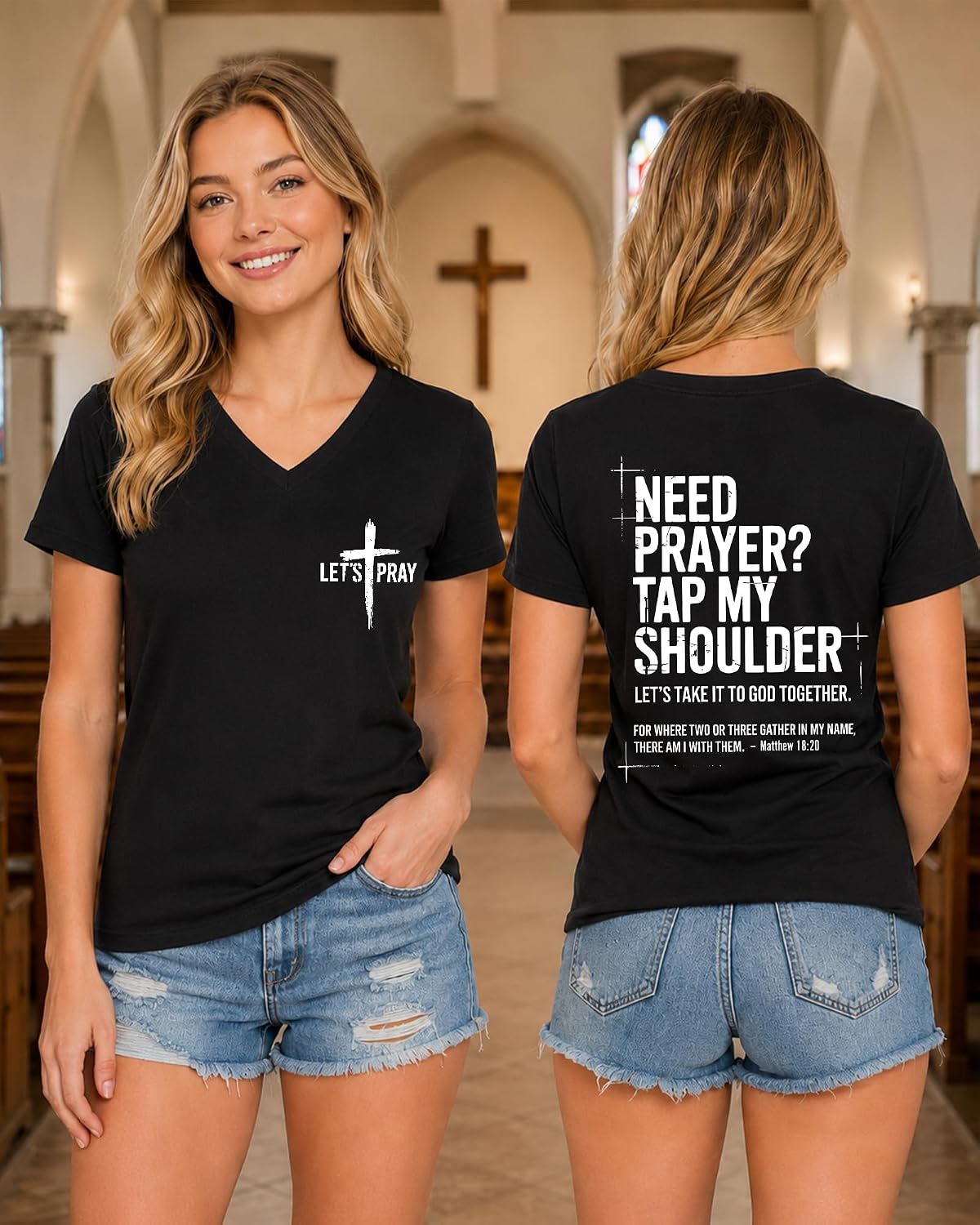 Christian Shirts Need Prayer Tap My Shoulder Shirt Walk By Faith Tshirt