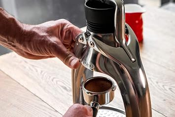 ROK EspressoGC Manual Espresso Maker - Portable Hand Powered Espresso Machine with Stainless Steel Portafilter, Ideal for Quick Coffee, Travel, Camping, and Home Use
