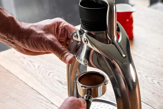 ROK EspressoGC Manual Espresso Maker - Portable Hand Powered Espresso Machine with Stainless Steel Portafilter, Ideal for Quick Coffee, Travel, Camping, and Home Use