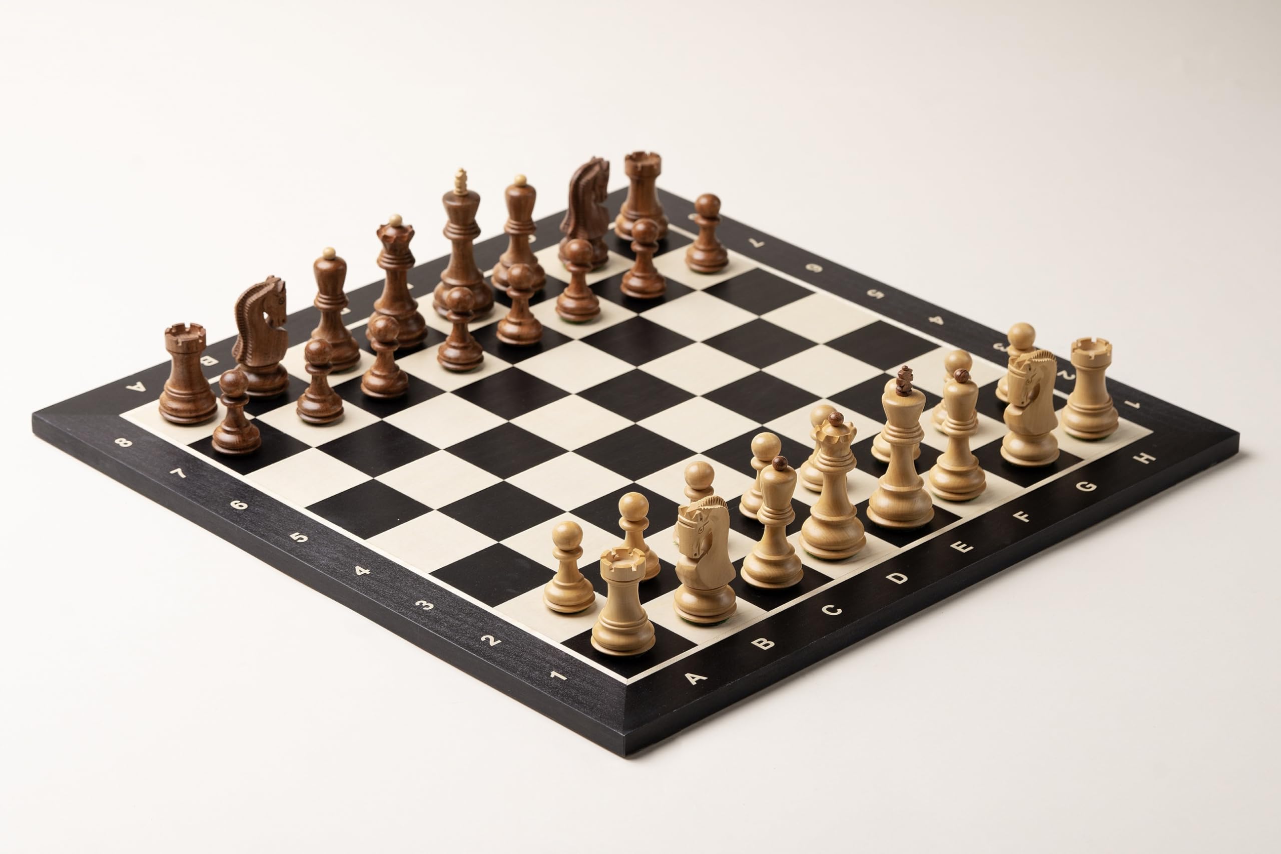 Sunrise Chess & Games Eleganti scacchi all'alba, Tabellone da Torneo Ebanizzato ad Intarsio Design Elegante Idea Figure Medie Campo 50 mm