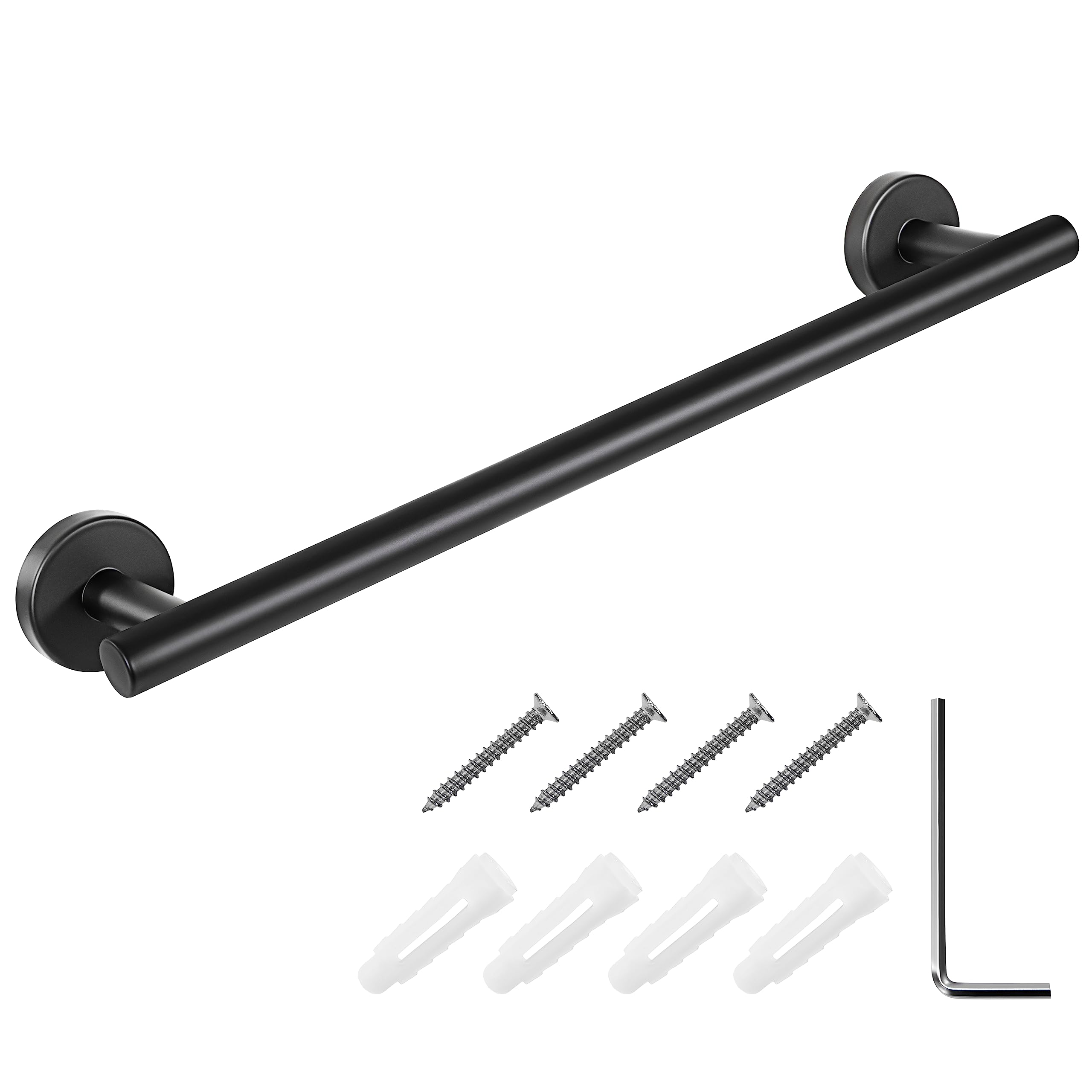 Toallero Montado en la Pared Acabado Cepillado de Acero Inoxidable 304 Pequeño Soporte de Toalla para Baño y Cocina 40cm (Negro)