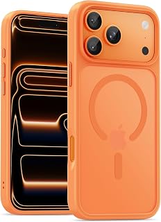 UNBREAKcable für iPhone 17 Pro Hülle für MagSafe, Vollständiger Kameraschutz, Eingebauter Magnetring, Stoßfest Kratzfest Transluzente Matt Handyhülle für iPhone 17 Pro Case 6,3 Zoll, Orange