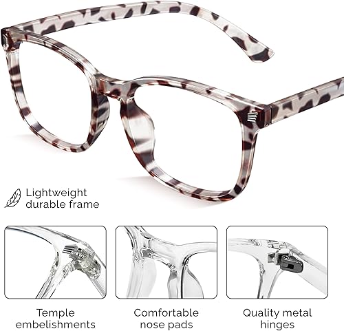 Miniatura 4 de Livho - Paquete de 2 lentes de bloqueo de luz azul para computadora, lectura, juegos, televisión, teléfonos, lentes para mujeres y hombres, *B5