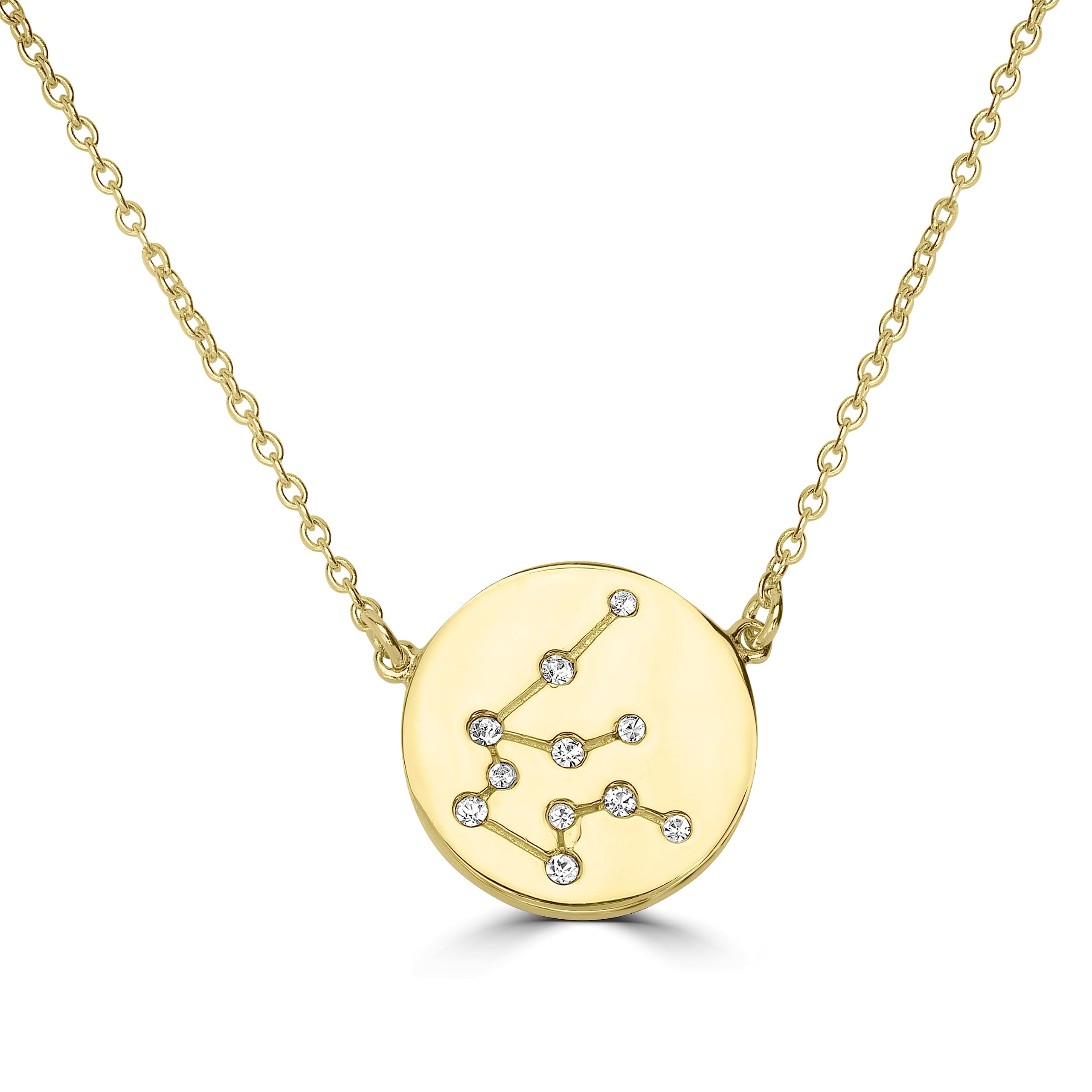 Collar con colgante de plata de ley y cristal chapado en oro con cadena de cable de 40,6 cm, colgante de mes de nacimiento, regalo de joyería para ella