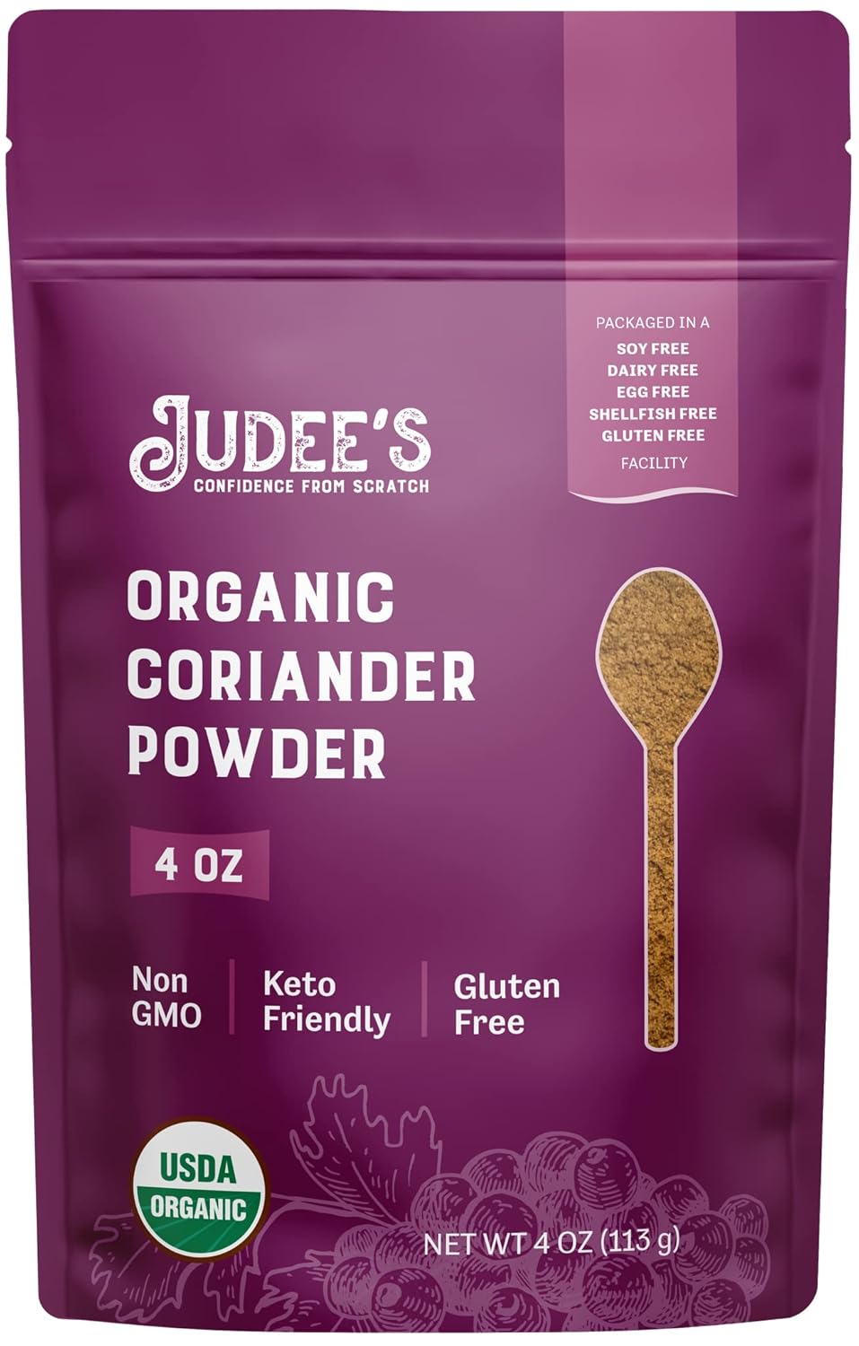 Judee's Organic Coriander Powder 4 oz NonGMO Gluten