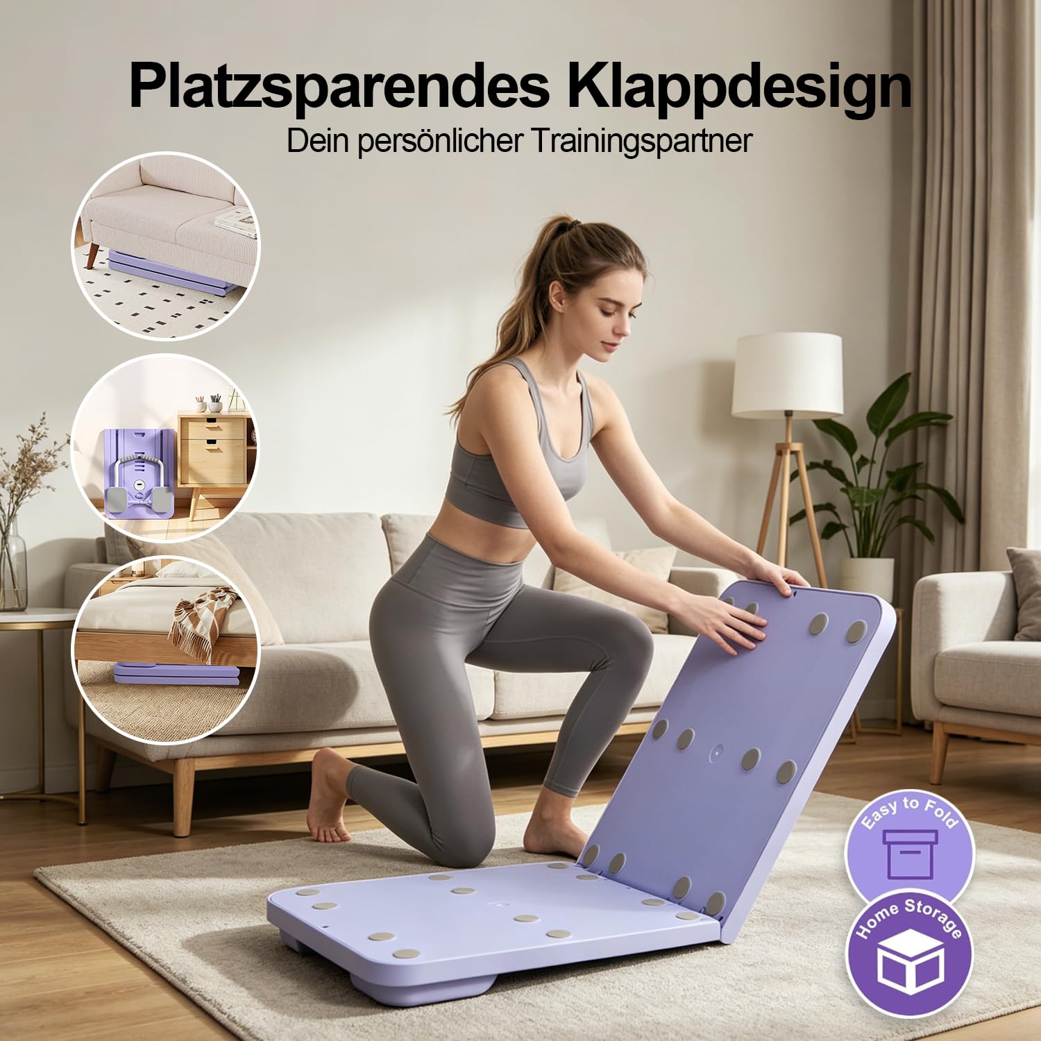 Pilates Reformer Board, Multifunzione 8 in 1 Pilates Reformer Pieghevole, Tavola da Pilates per Casa, Allenamento Completo, Rimbalzo Automatico, Barra da Pilates, Corda Elastica, Timer