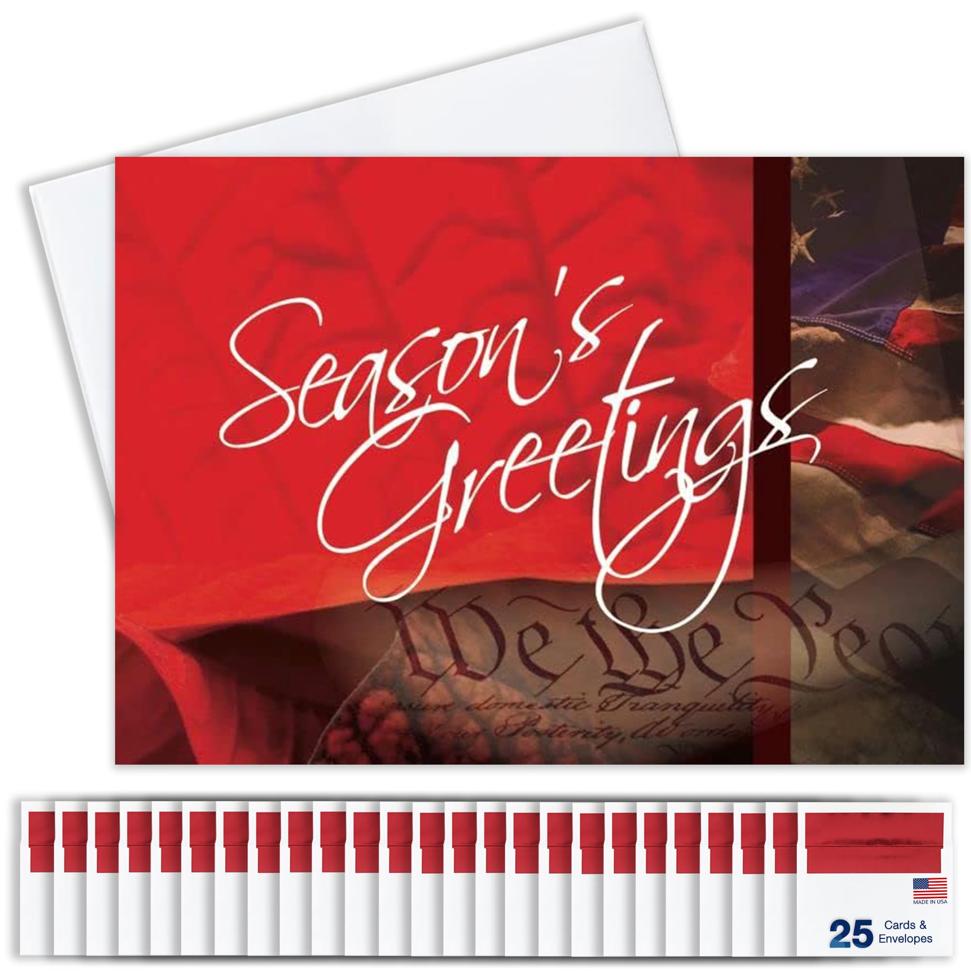 Season's Greetings Cards For Business & Family  Winter Scene  Bulk Greeting Card Set Pack 25 Christmas Cards Envelopes 5x7 Inch A7 Great Office Work Employee