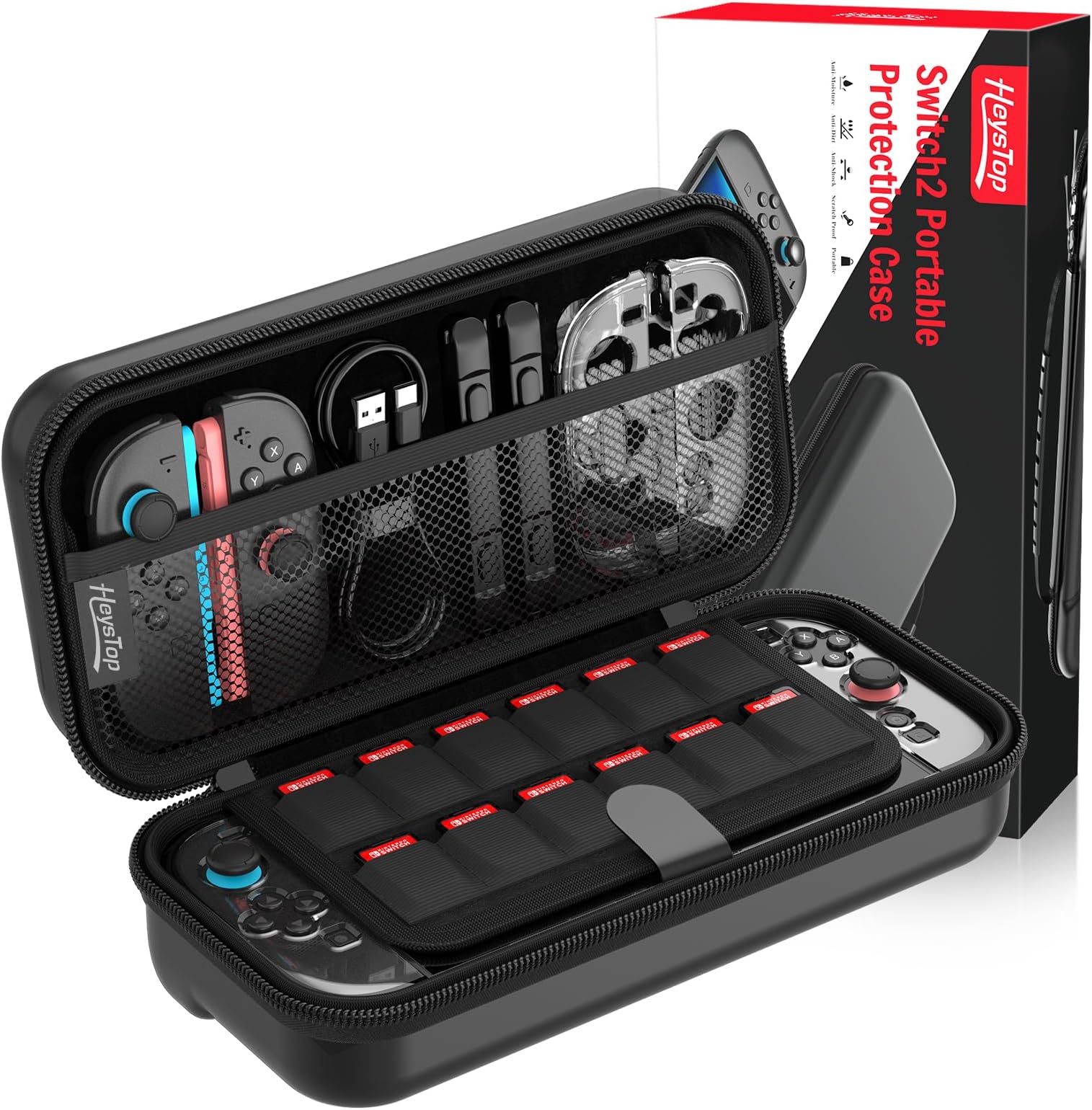HEYSTOP Carrying Case for Nintendo Switch 2, Water-Resistant Hard Shell