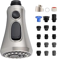 Vista 1 de iFealClear Cabezal de llave de cocina universal desplegable de repuesto, cabezal de llave anti-salpicaduras de 3 funciones para fregadero de cocina