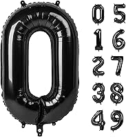 Vista 18 de Globos con números con estampado de vaca, globos de 40 pulgadas del número 0-9 (cero-nueve), globo de vaca para suministros de fiesta de cumpleaños