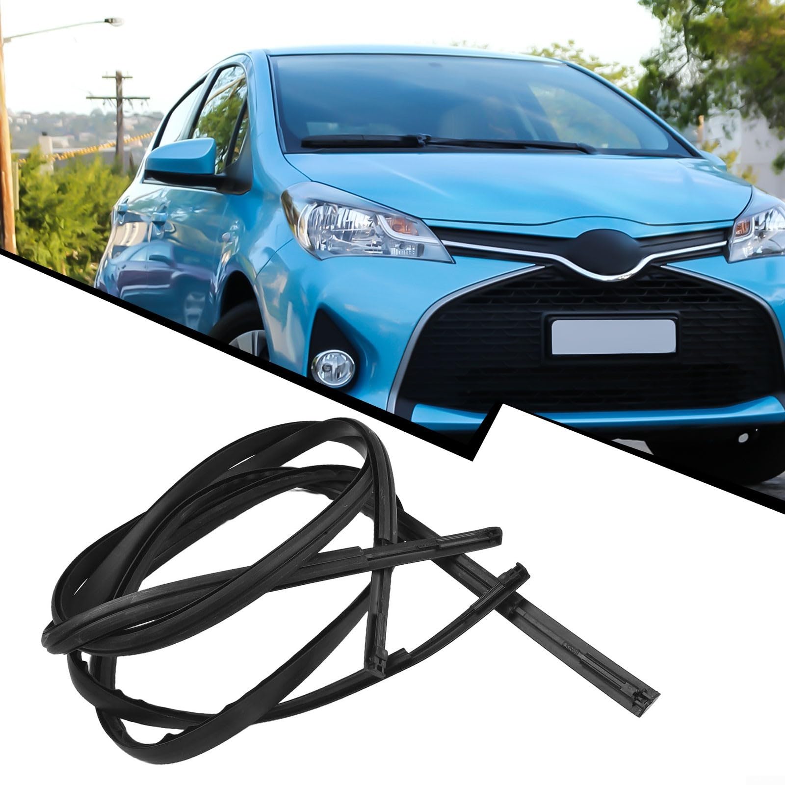 1 Paio di Guarnizioni per Porte, Guarnizioni per Tetto Impermeabili e Antipioggia per Toyota Yaris 12-14 Anni Guarnizioni per Tetto Antipioggia per Auto