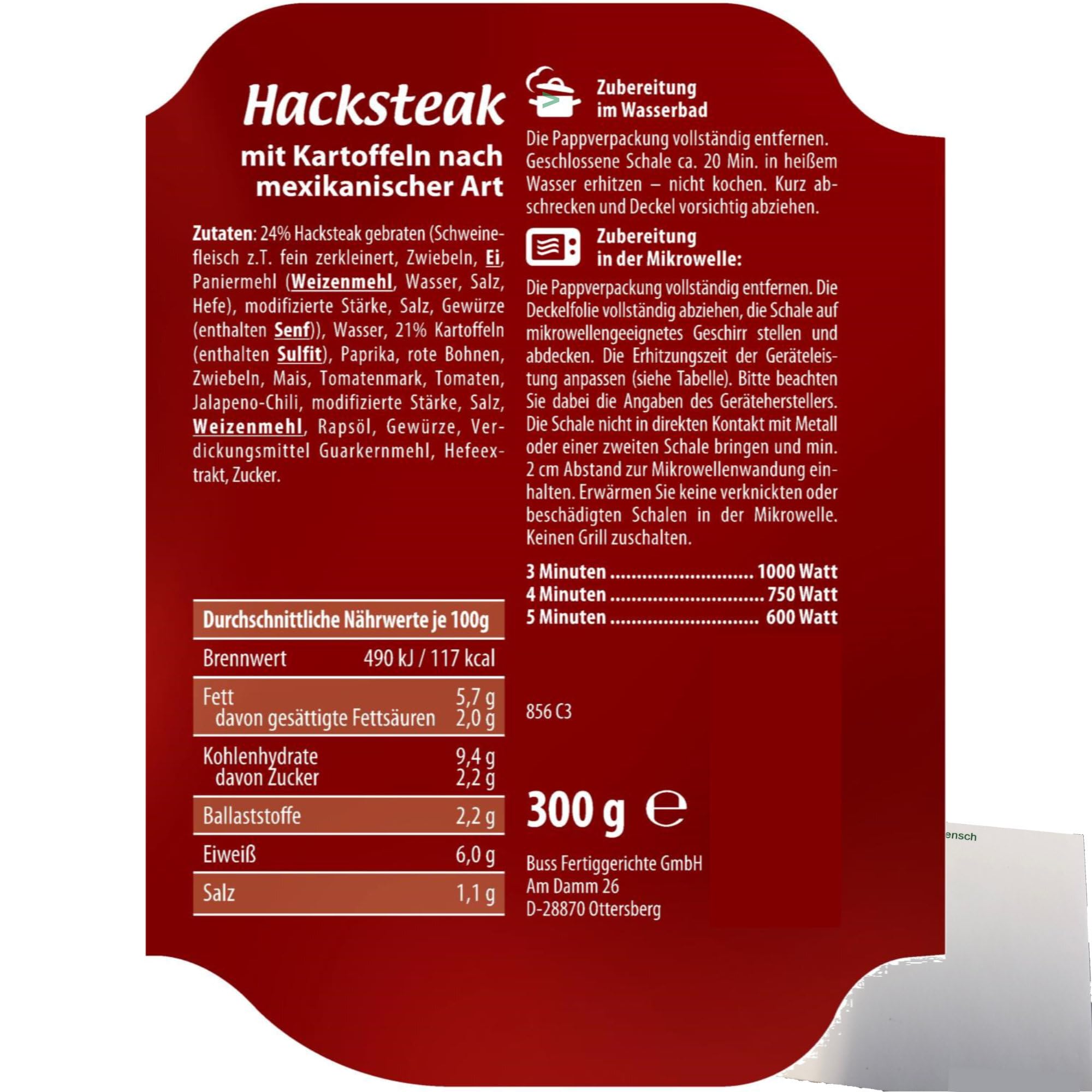 Buss Fertiggerichte Probierpaket XXL (8x300g Packung) + usy Block