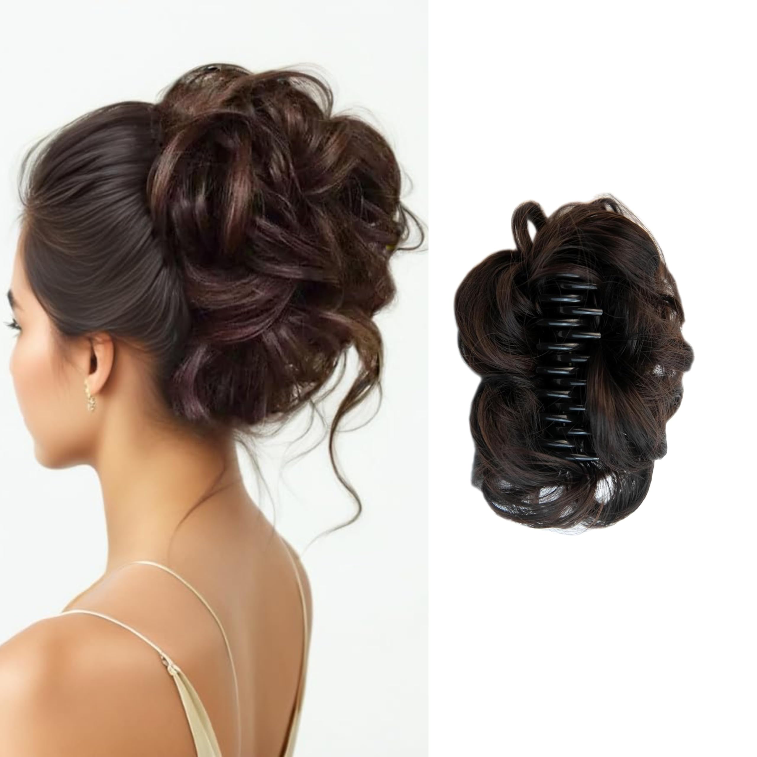 Amazon.com : Fosrisix Curly Wavy Messy Bun Hair piece Easy Updo