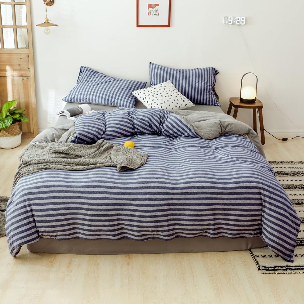 AMWAN Queen Size Jersey Knit Cotton Comforter Set,...