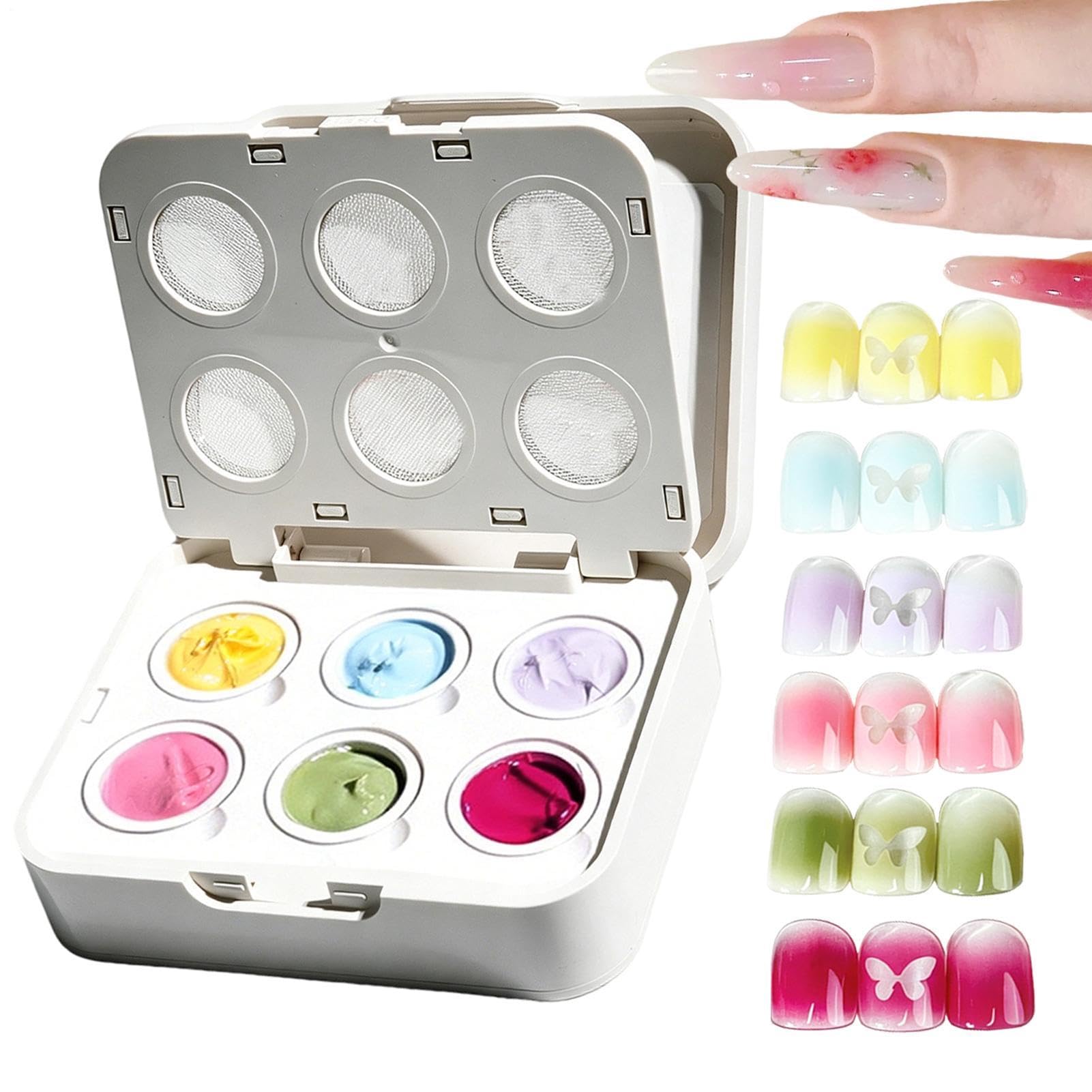 Efecto gradiente de 6 colores con pintura de gel de uñas de 8 ml para decoración 8