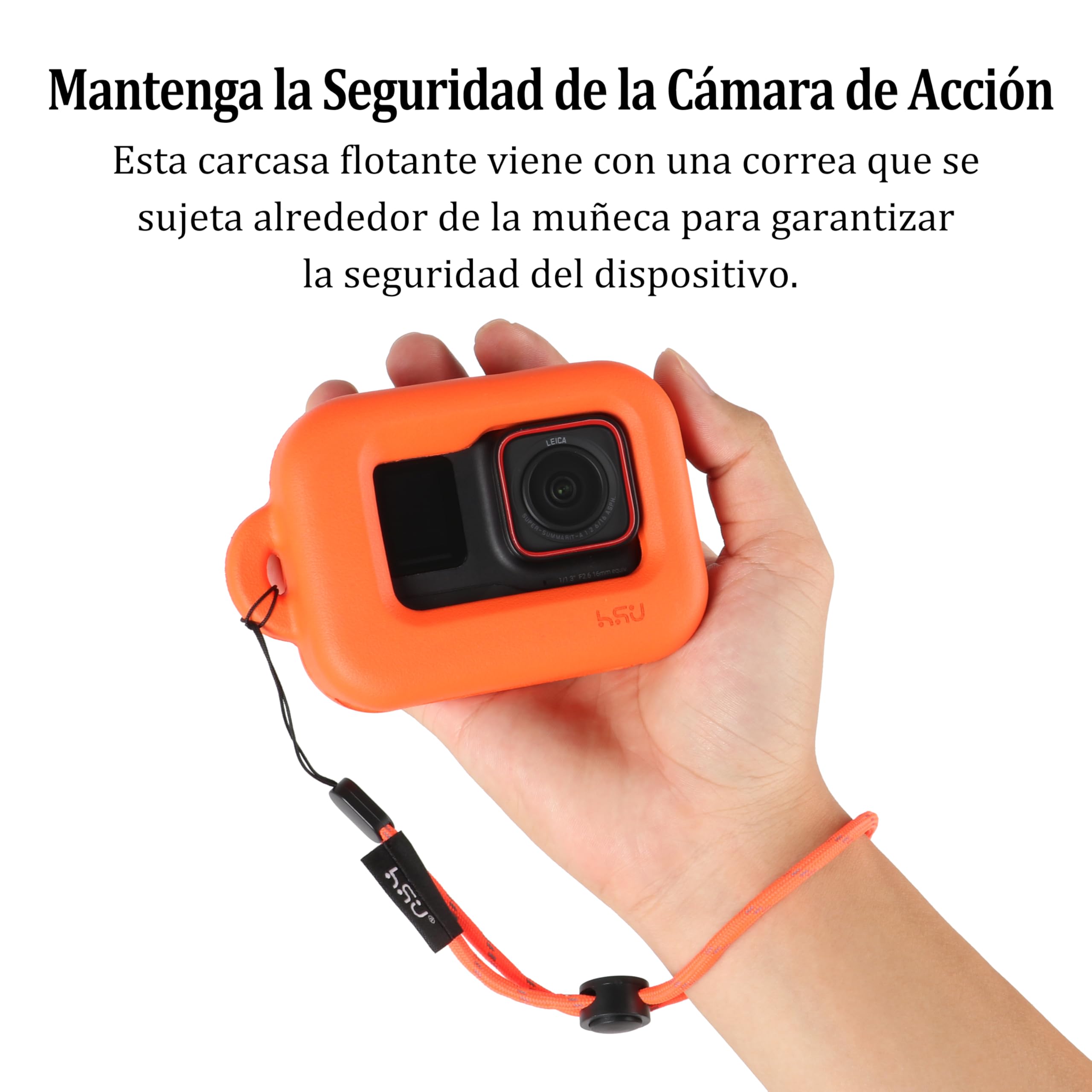 HSU Funda Flotante para Insta360 Ace, Accesorio Carcasa Flotante para Insta360 Ace Pro, para Deportes Acuáticos Surf Natación Buceo (Naranja)